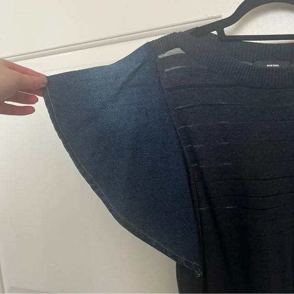 Diesel Top with Denim Sleeves- Size XS; Never Worn - Picture 3 of 9